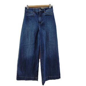 Venus Jeans Women's 25 Blue Denim Wide Leg Crop High Rise Stretch